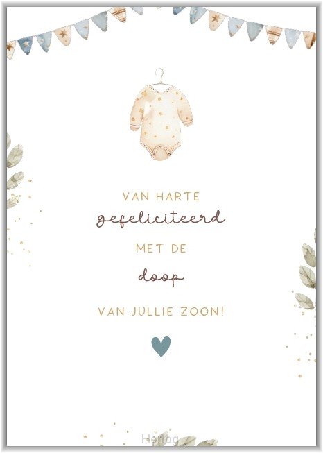 Van harte gefeliciteerd met de doop van jullie zoon!