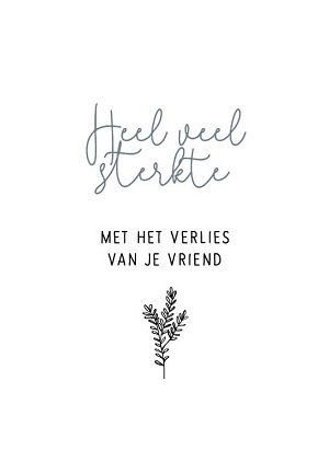 Heel veel sterkte met het verlies van je vriend - kaart